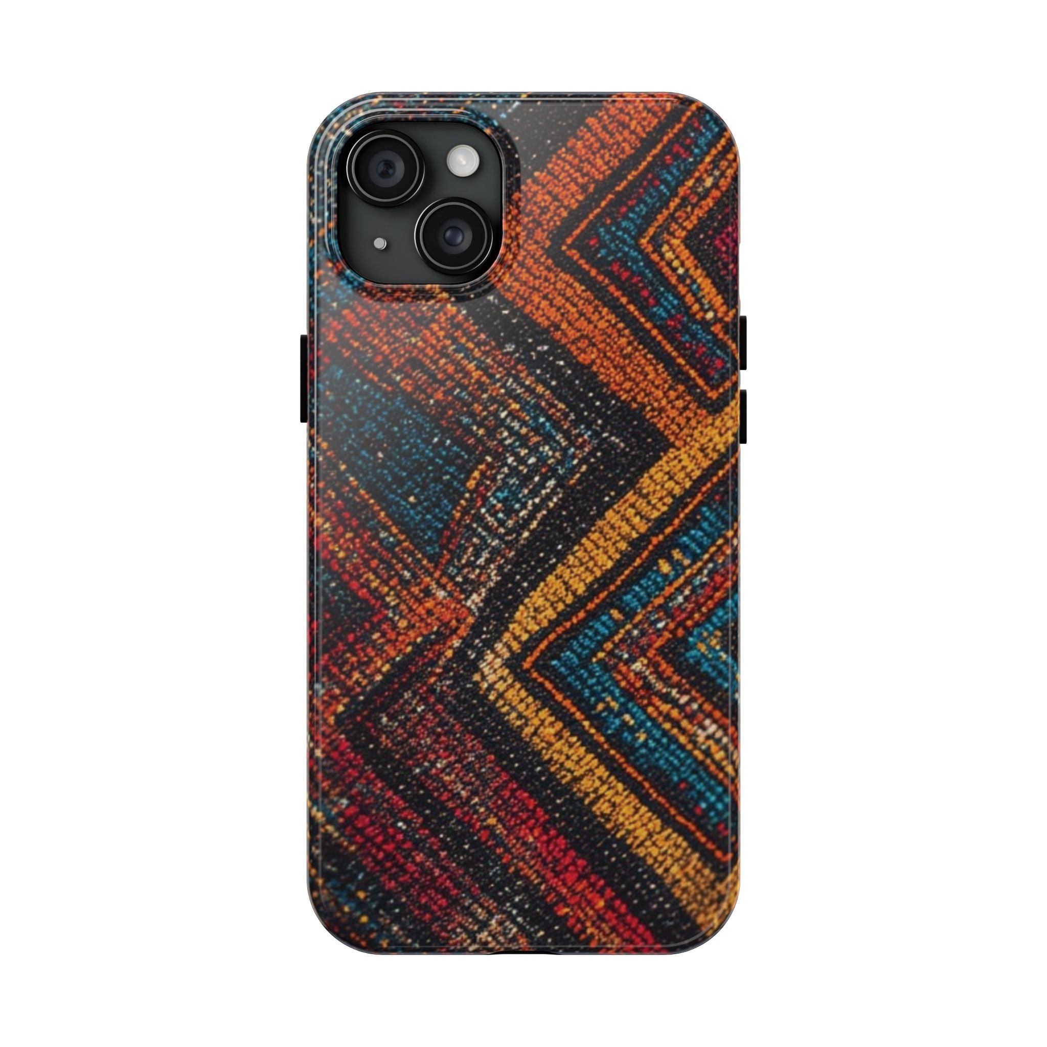 Tough Phone Case — Boho Geometric Rug Pattern, Protective iPhone Cover