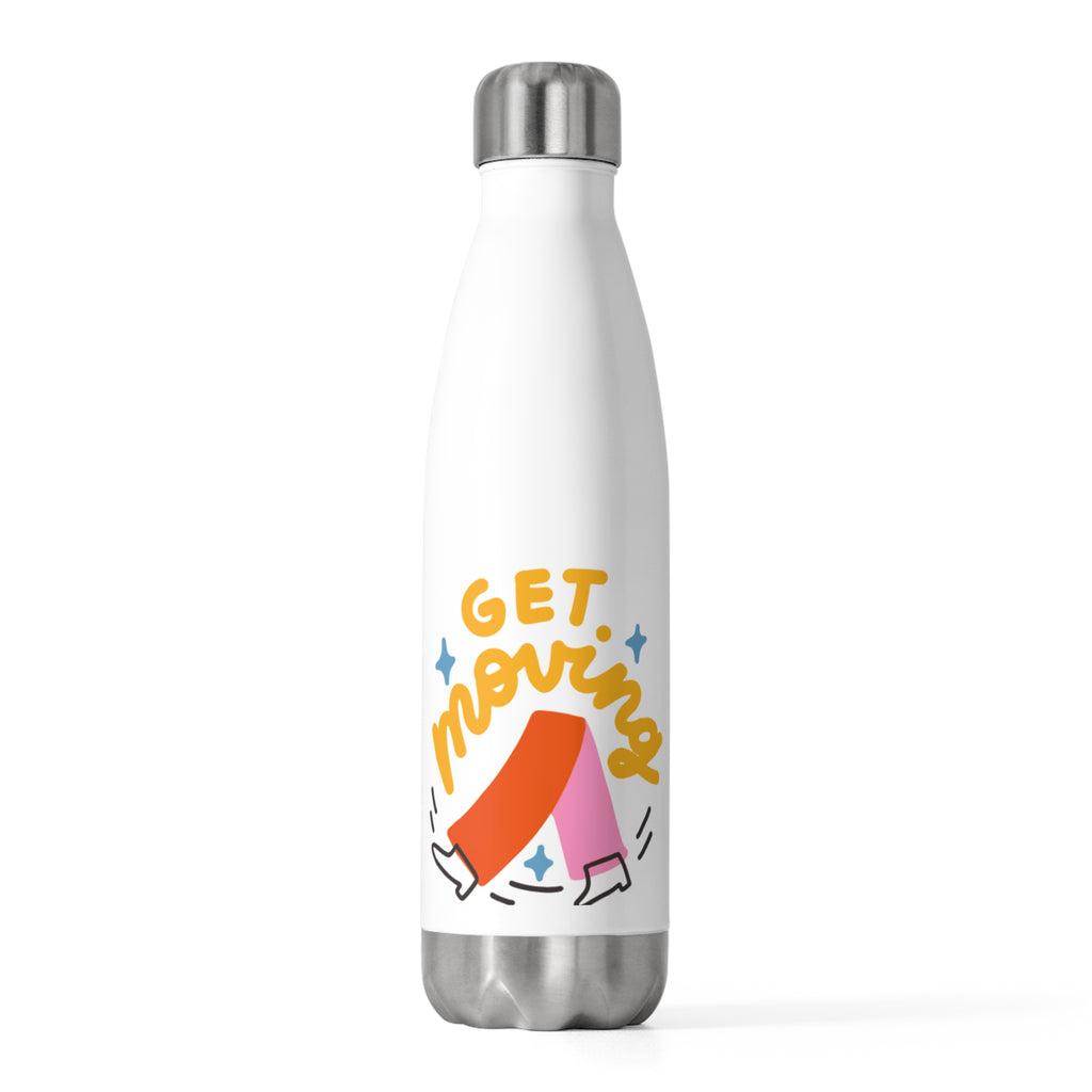 Get Moving Insulated Water Bottle, Motivational Sports Bottle, Hydration Gift, Fitness Bottle, Exercise Accessories, Healthy Living