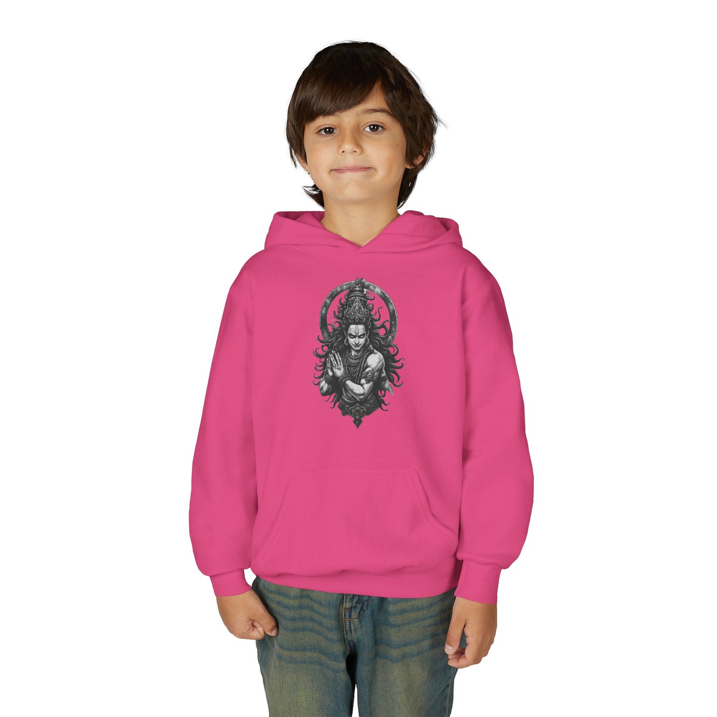 Youth Hoodie with Gothic Goddess Skull Art — Dark Fantasy Graphic Pullover
