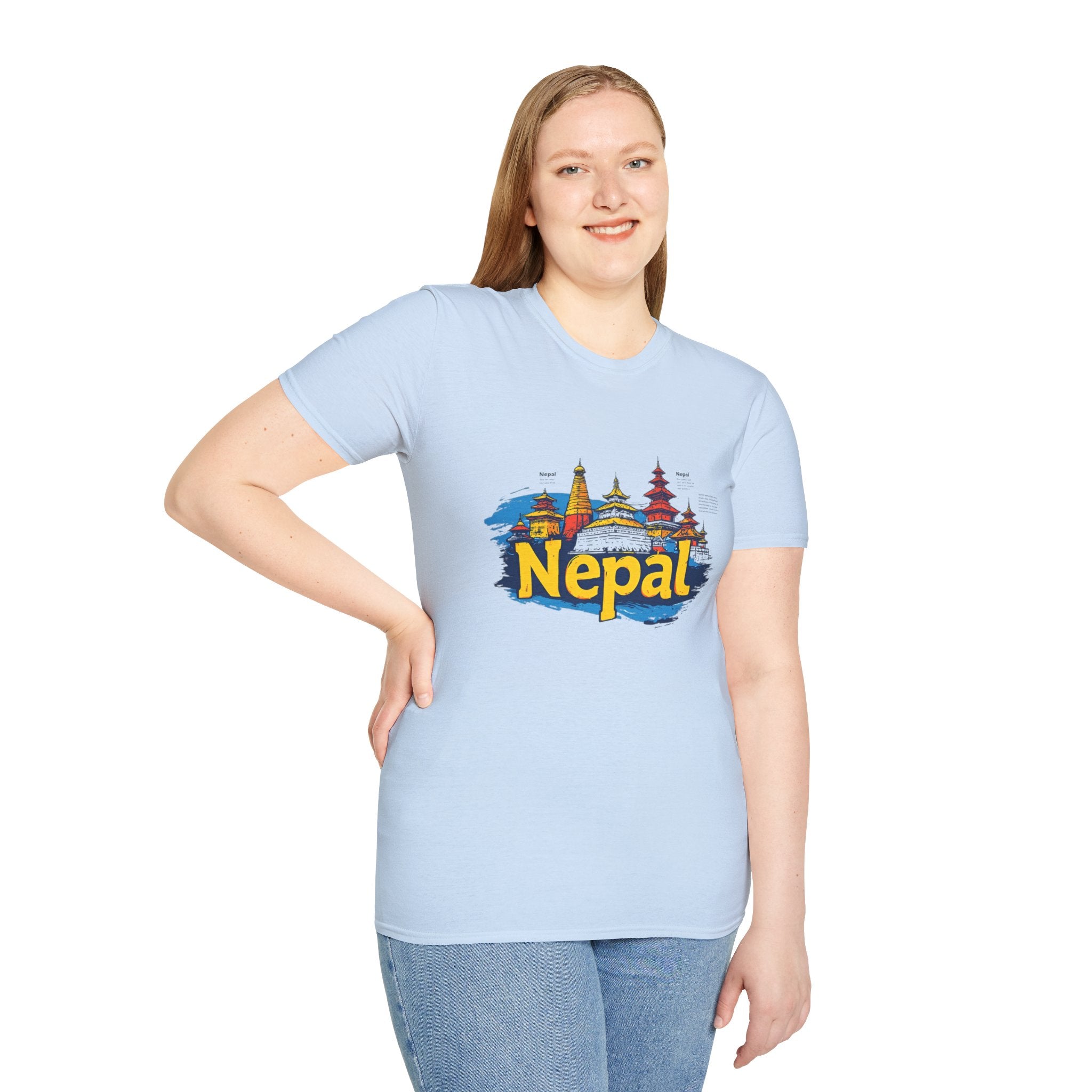 Nepal Temple Skyline T-Shirt – Nepali Cultural Heritage Graphic Tee, Travel & Spiritual Design