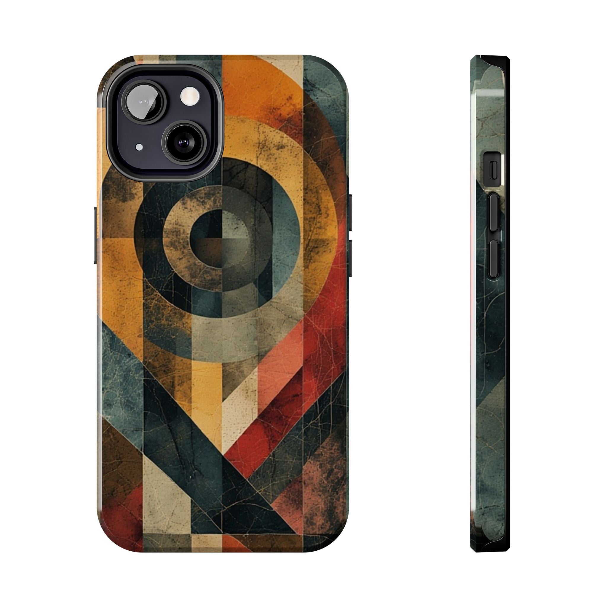 Retro Geometric Tough Phone Case — Vintage Target Circle Design
