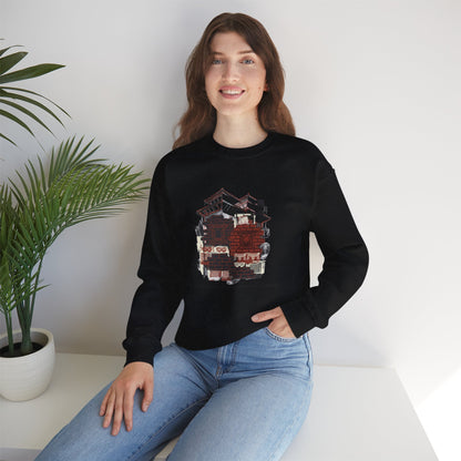 Crewneck Sweatshirt — Vintage Camper Roadtrip Illustration ("Where's Every Place I’ve Been, and Every Place I’m Going")