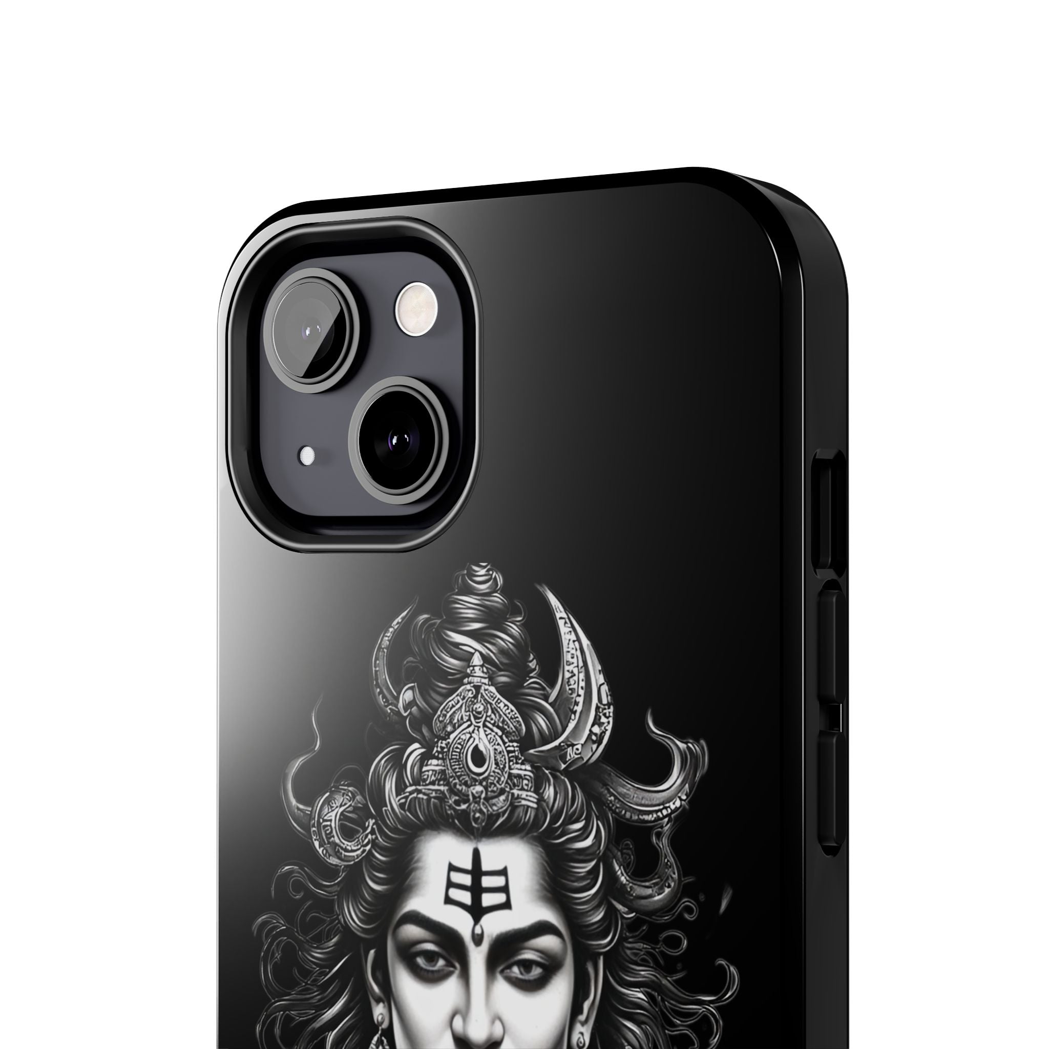 Phone Case — Intricate Lord Shiva Illustration on Black Tough Case
