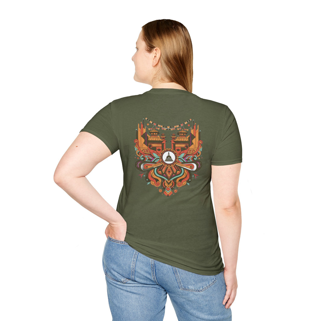 Festival Temple Graphic T-Shirt — Autumn Tribal Shrine Design