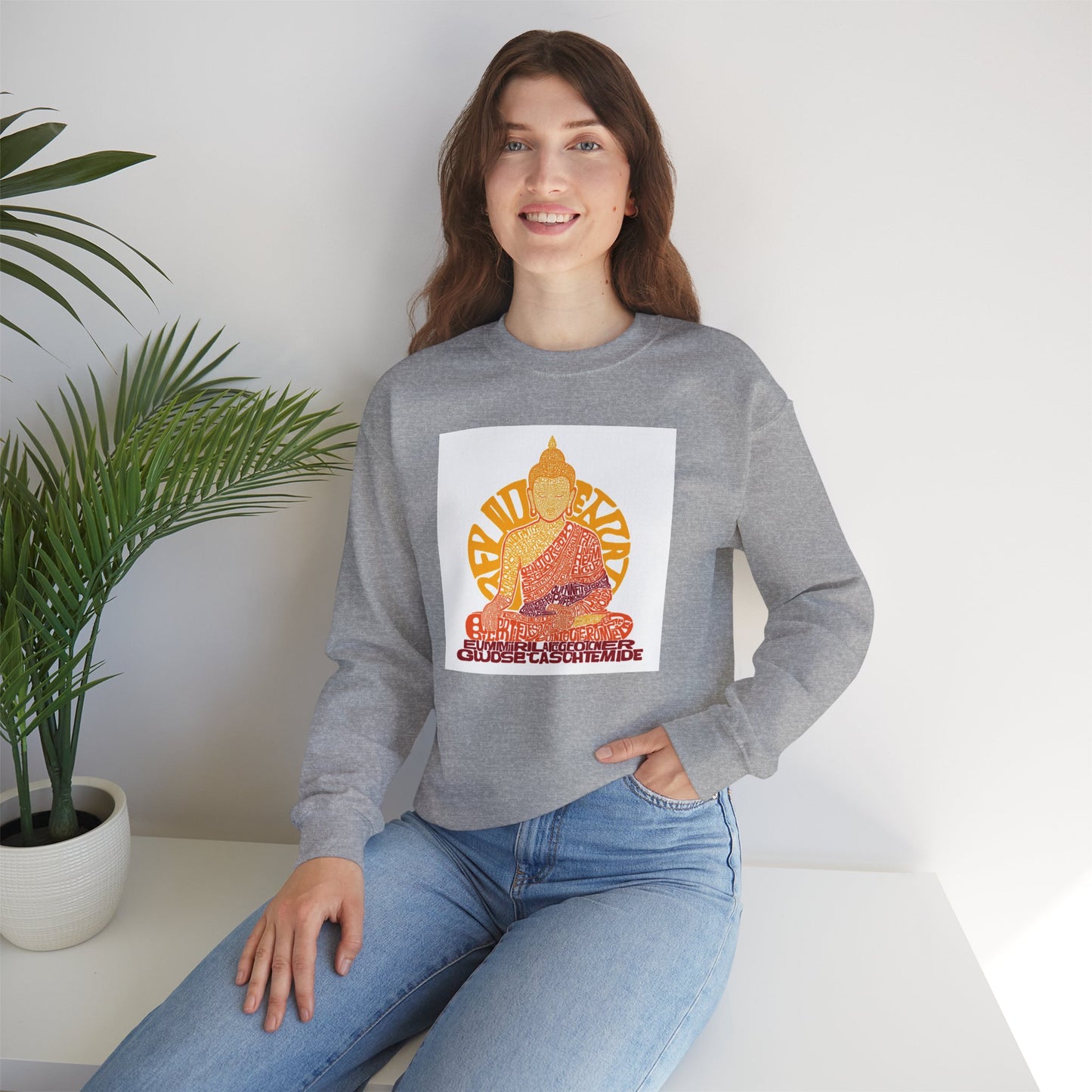 Buddha Graphic Sweatshirt — "Choose Compassion" Meditation Crewneck
