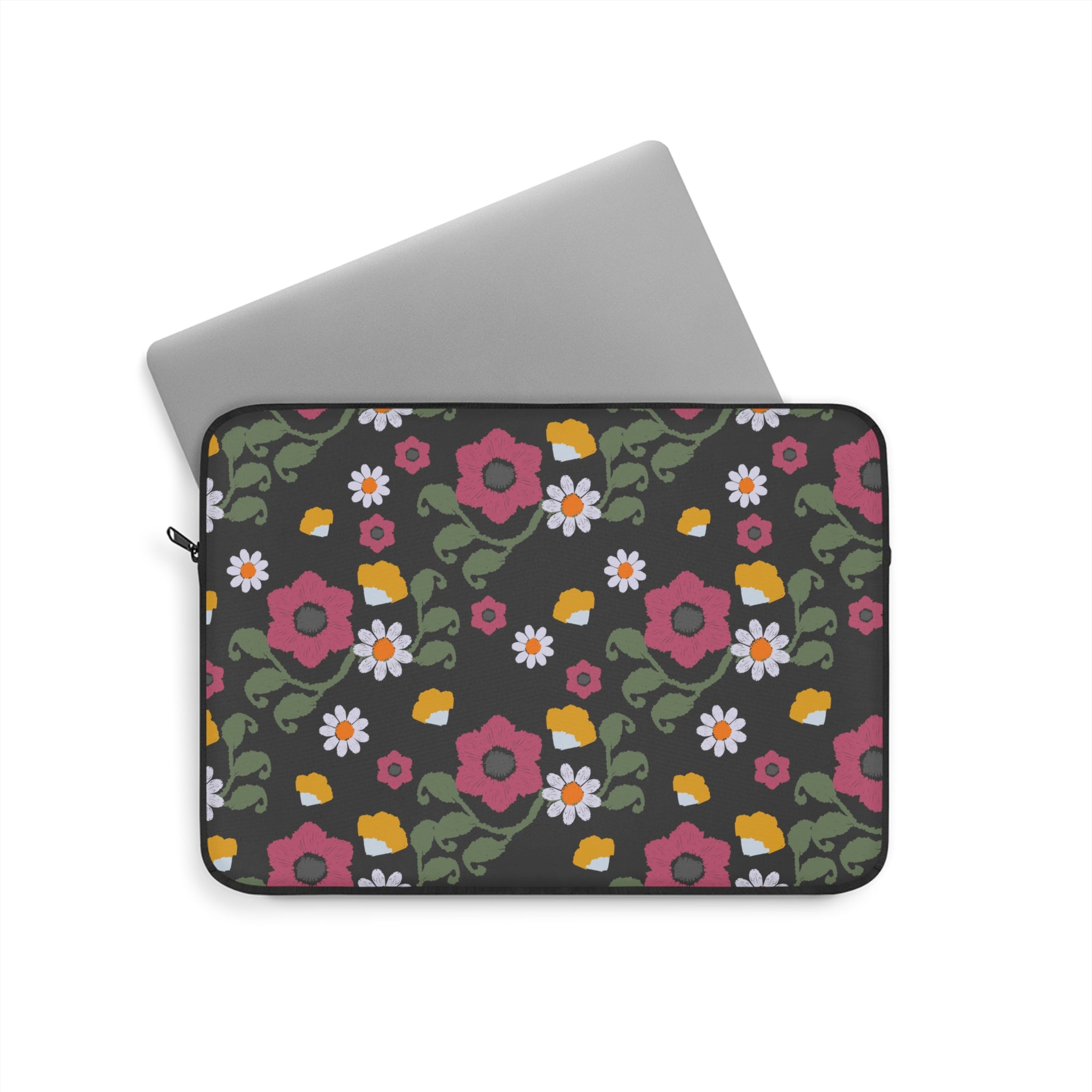 Floral Laptop Sleeve - Blooming Pattern Sleeve for School, Work, Gifts, Tech Accessories, Computer Case