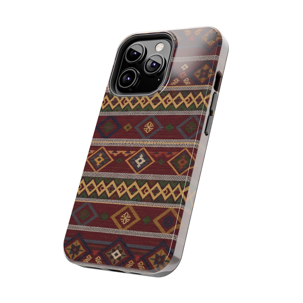 Aztec Pattern Tough Phone Case — Rustic Tribal Protective Cover