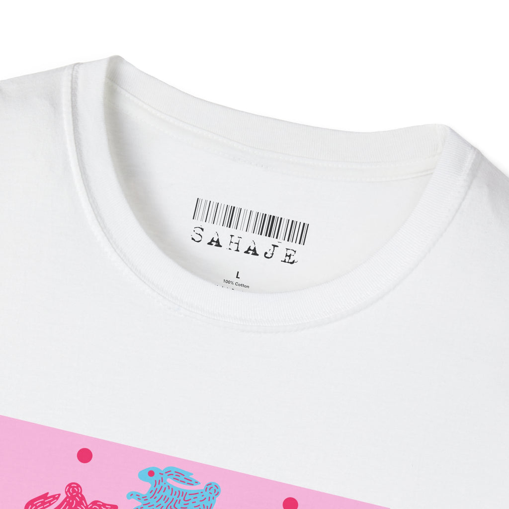 Psychedelic Eyeball Mandala T-Shirt — Pink Blue Retro Graphic Tee