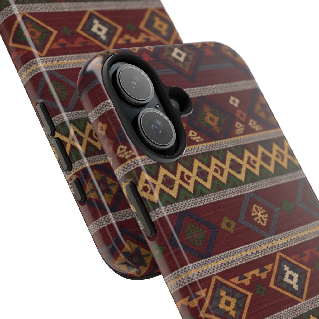 Aztec Pattern Tough Phone Case — Rustic Tribal Protective Cover