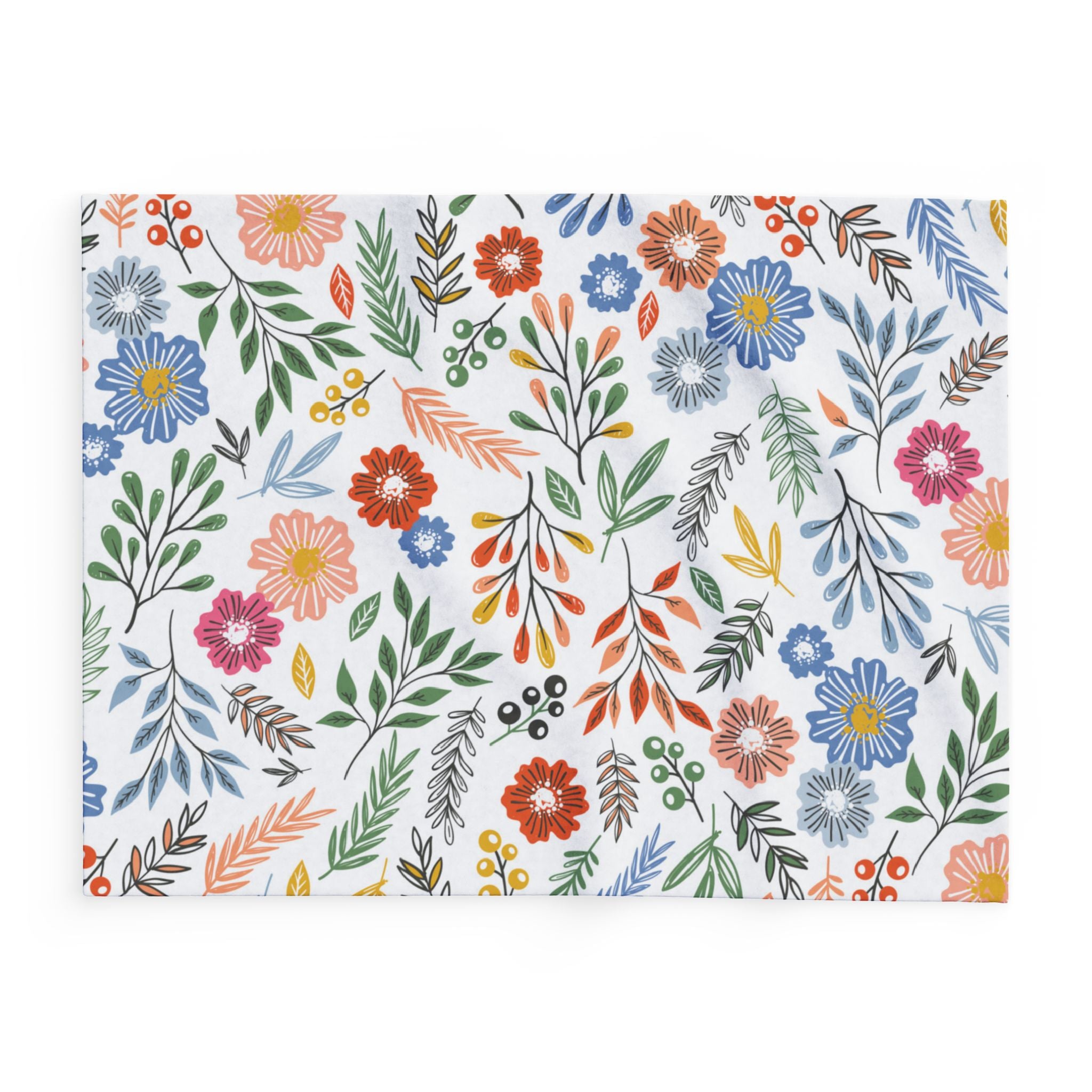 Floral Fleece Blanket — Colorful Wildflower Throw for Cozy Home & Gifts