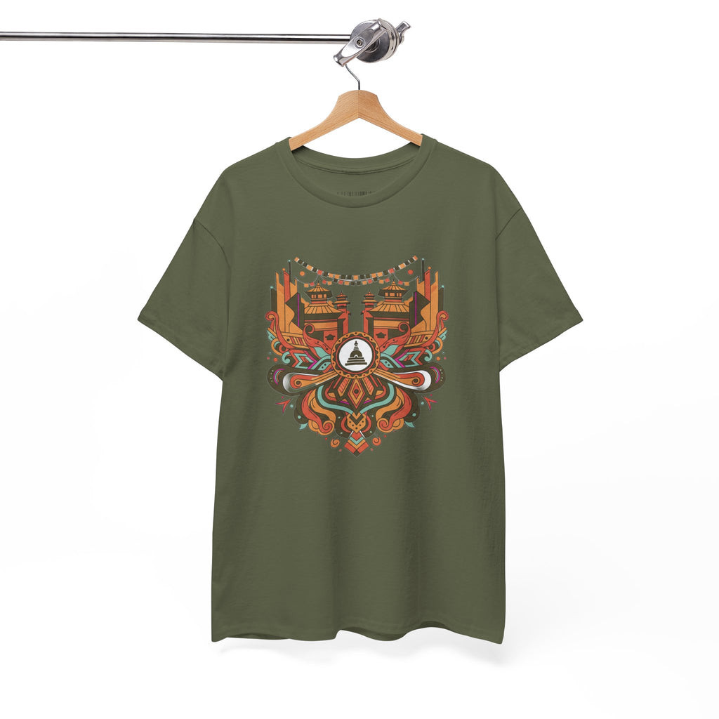 Mandala Cityscape Tee — Boho Urban Art Graphic T-Shirt