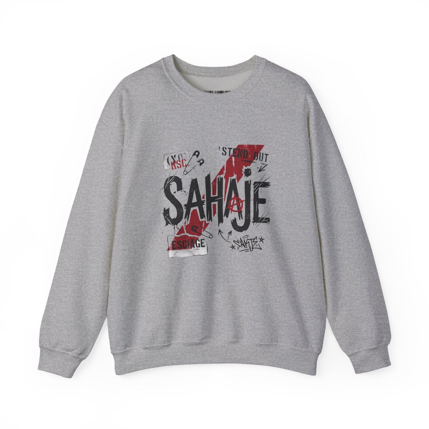 Sahaje Graphic Crewneck Sweatshirt – Streetwear Logo Pullover
