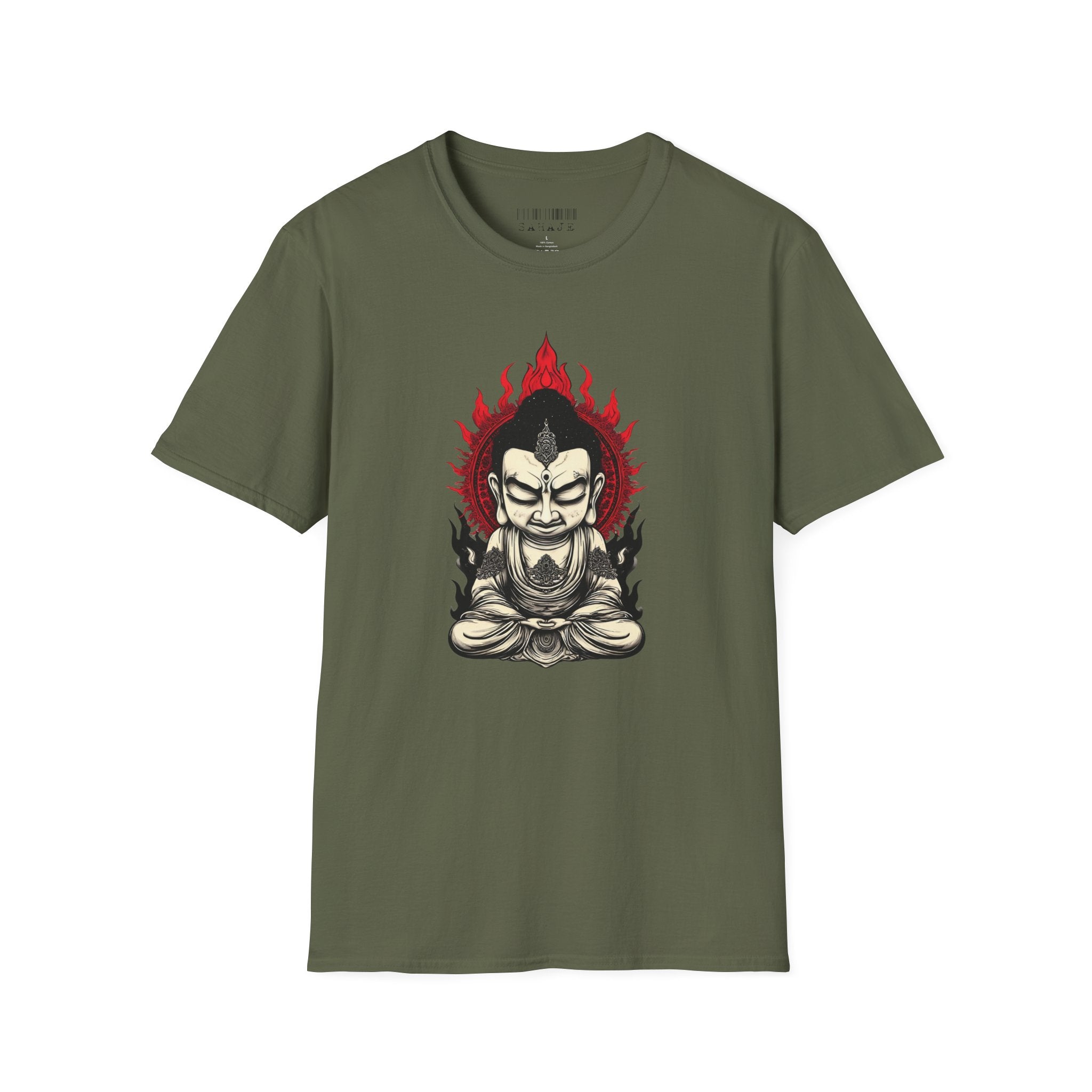 Buddha Flame T-Shirt — Meditative Buddha Graphic Tee
