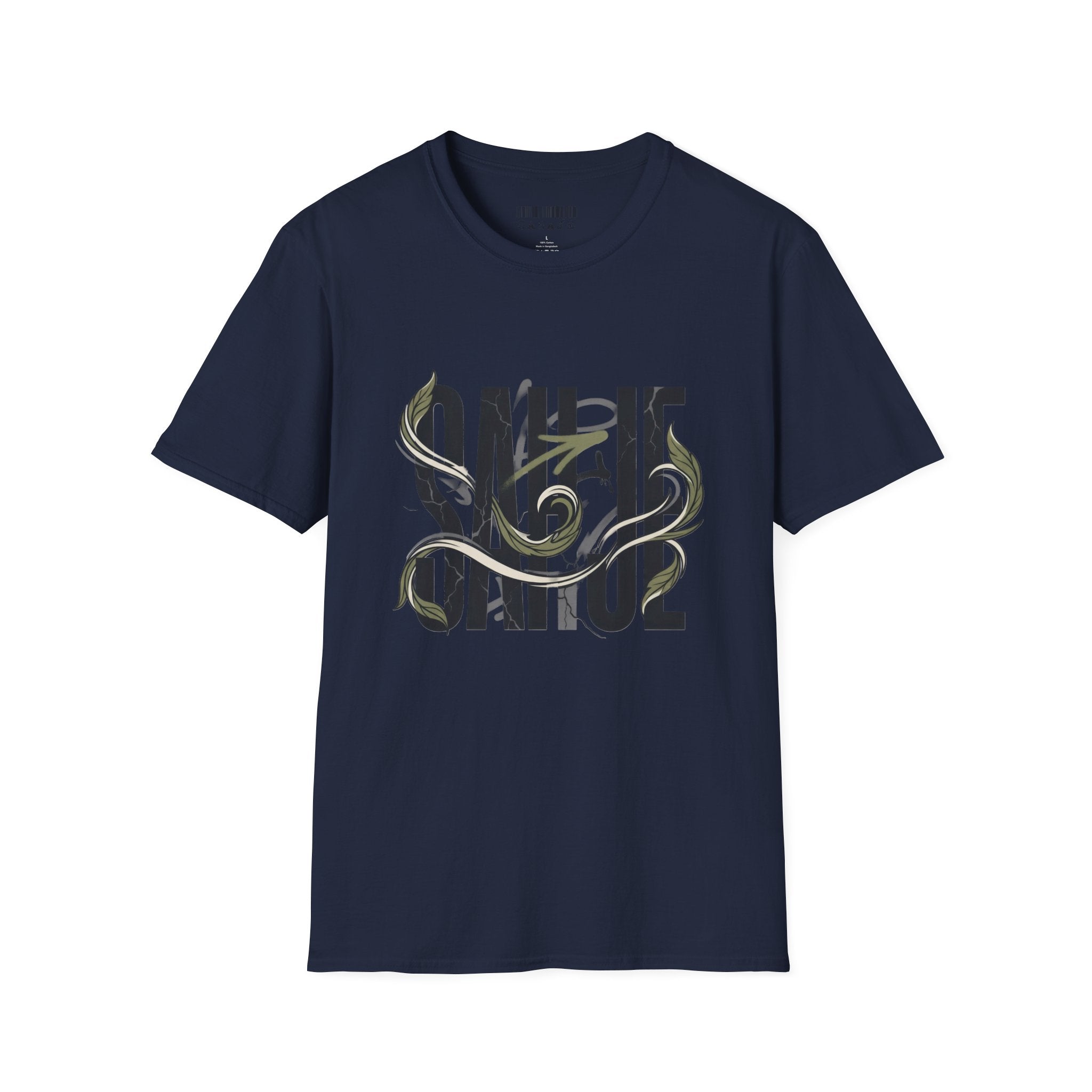 Saurus Graphic T-Shirt — Retro Block Lettering with Snake Illustration