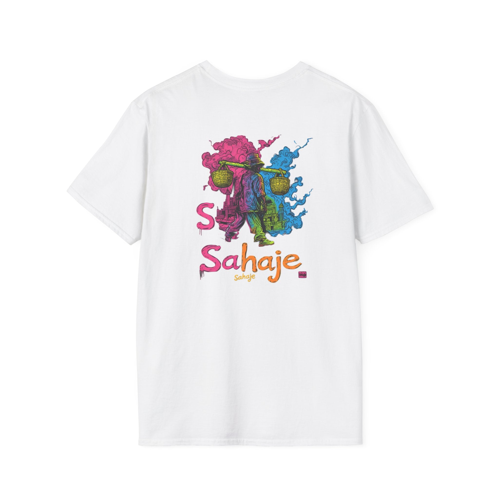T-Shirt — Colorful Sahaje Skull Back Print