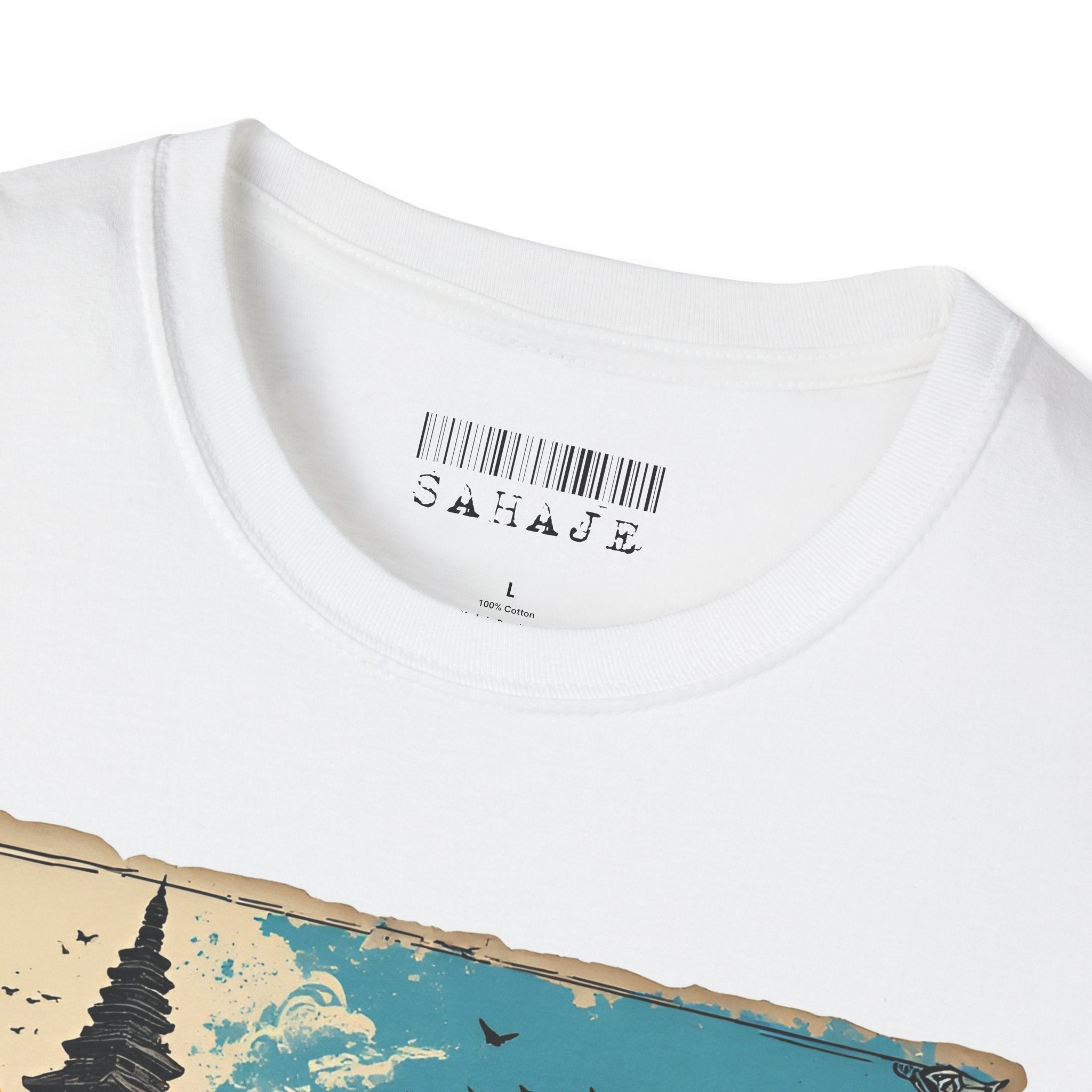 Patan City T-Shirt – Temple & Lion Graphic Tee, Nepali Cultural Heritage Design