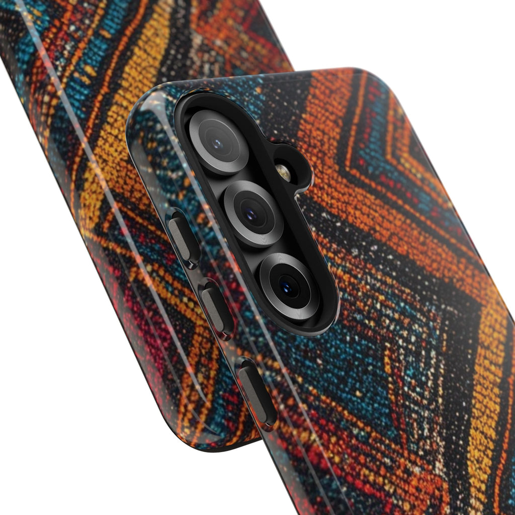 Tough Phone Case — Boho Geometric Rug Pattern, Protective iPhone Cover