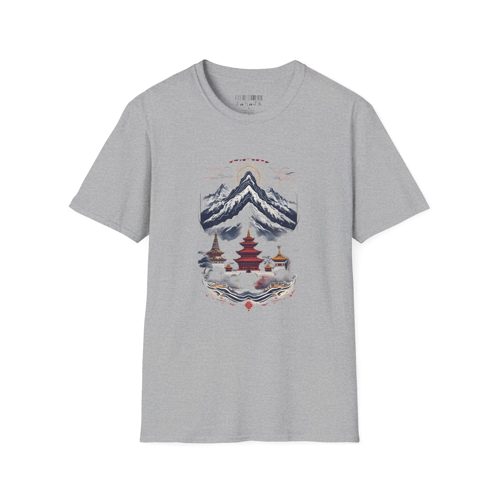 Asian Landscape T-Shirt — Mountain Pagoda Scenic Tee