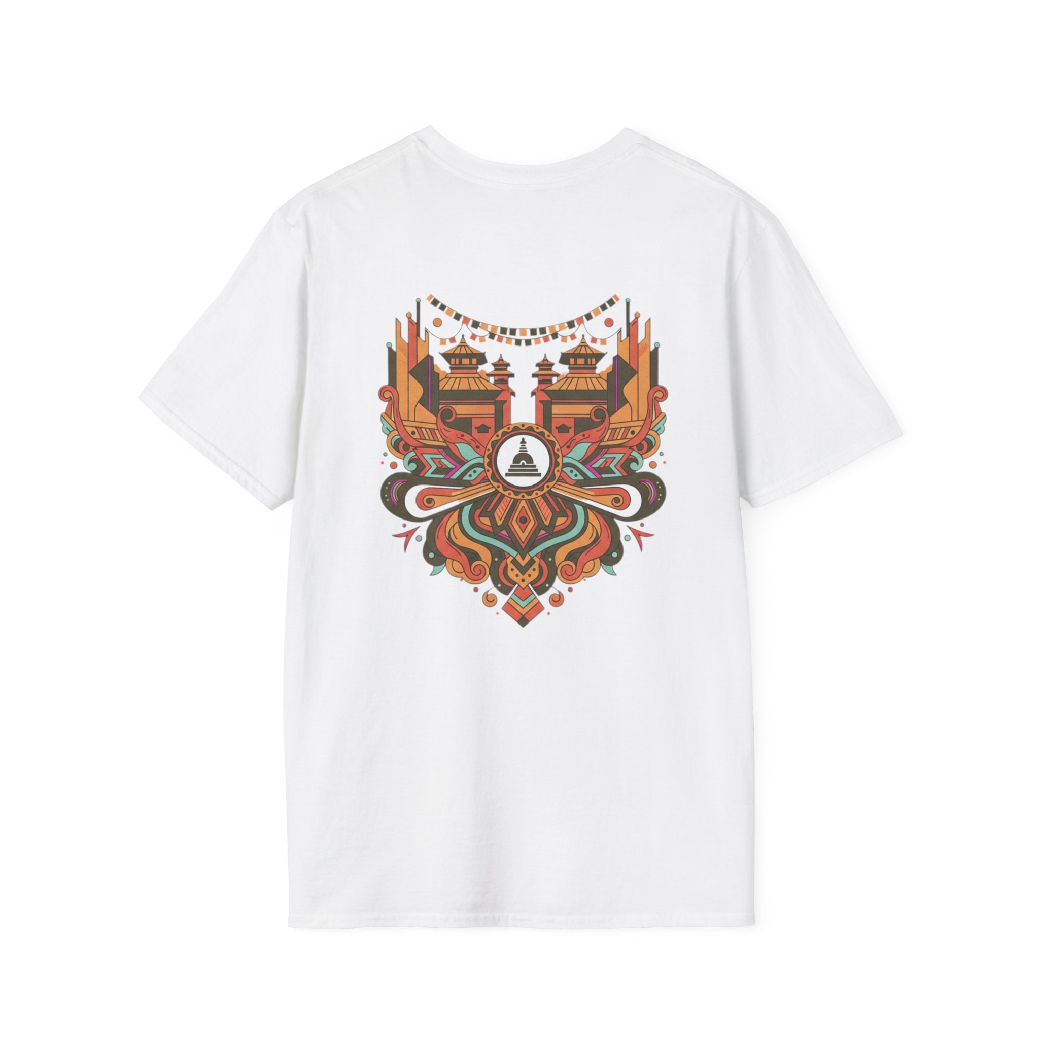 Festival Temple Graphic T-Shirt — Autumn Tribal Shrine Design
