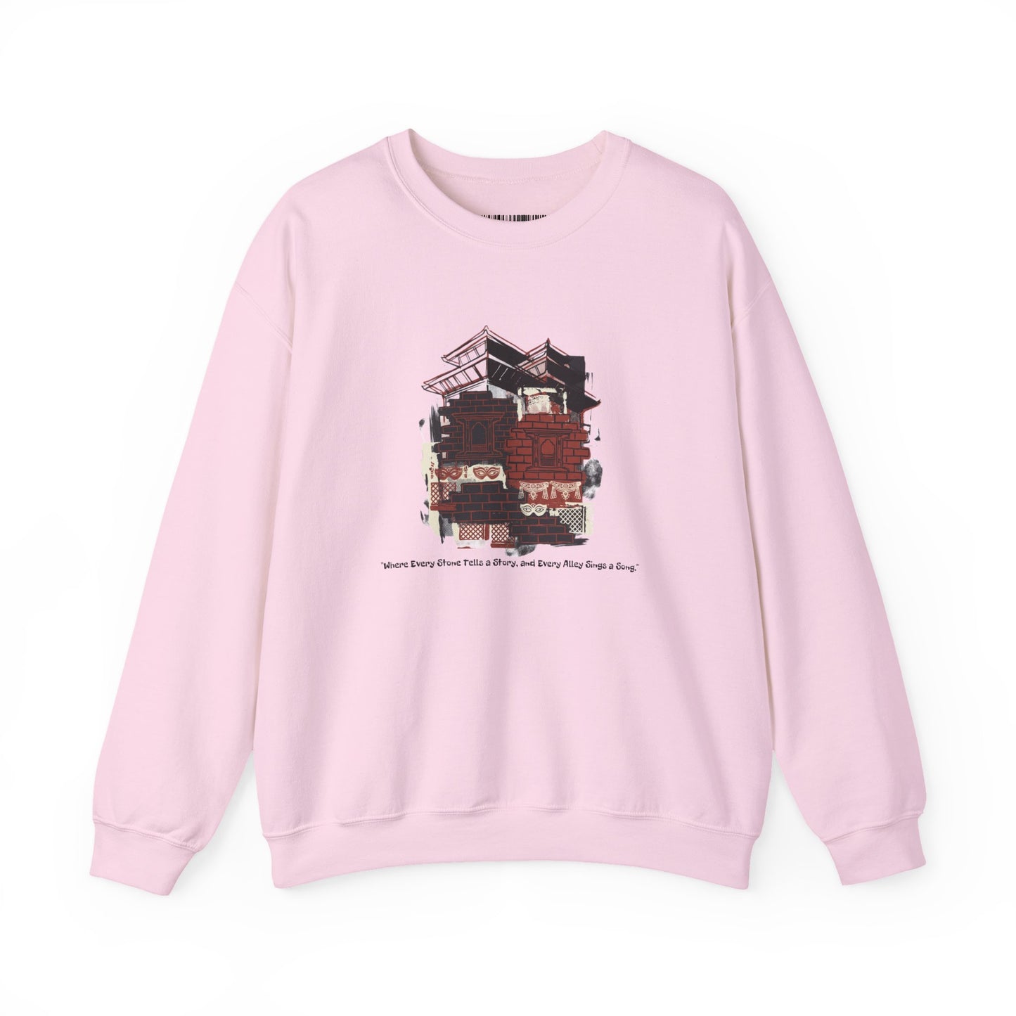 Crewneck Sweatshirt — Cozy Vintage Cabin Illustration with Quote