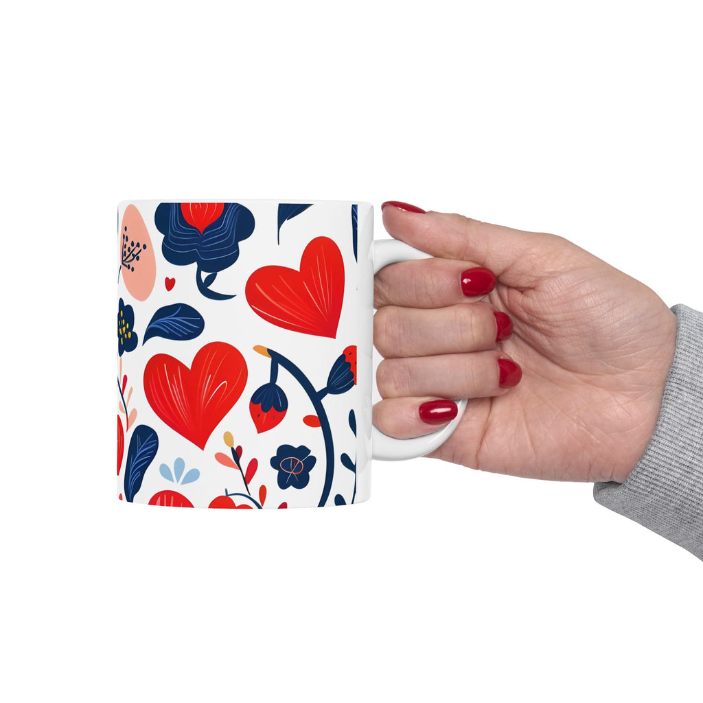 Floral Ceramic Mug - Perfect For Tea Lovers, Gift For Her, Valentine's Day, Mother's Day, Cozy Coffee Drinkers