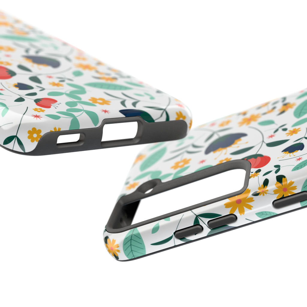 Floral Pattern Tough Phone Case — Colorful Spring Flowers Phone Cover
