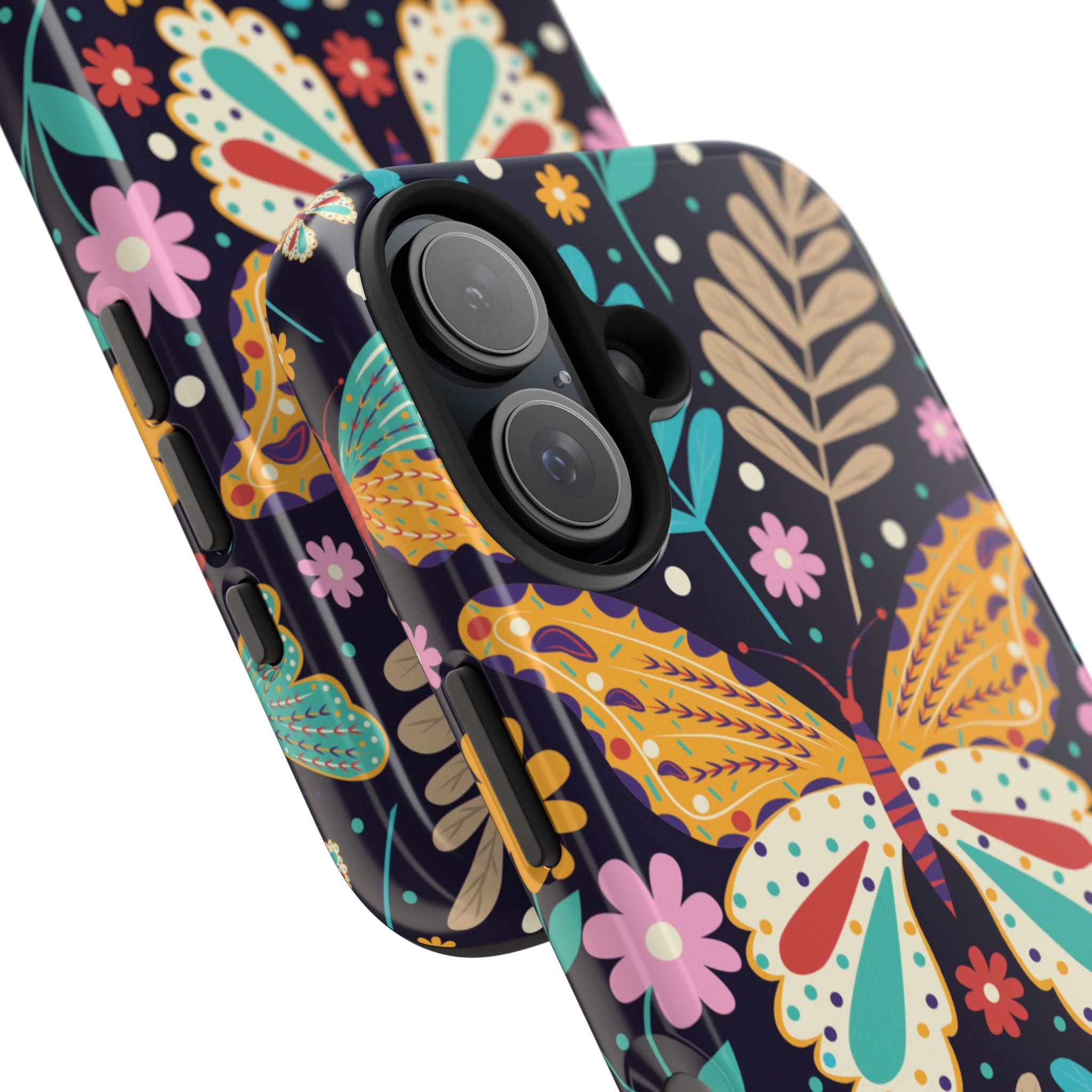 Floral Butterfly Tough Phone Case — Colorful Garden Protective Cover