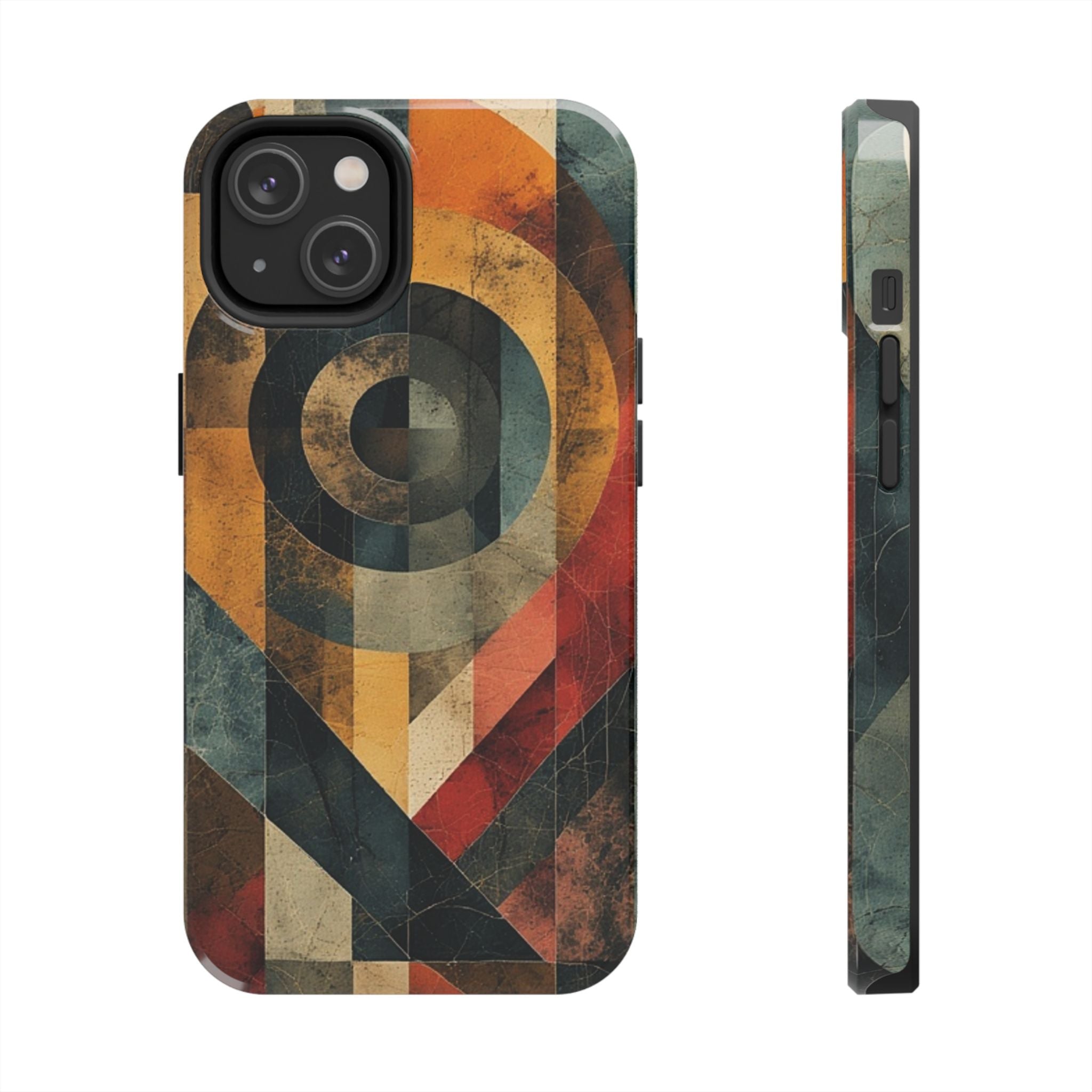 Retro Geometric Tough Phone Case — Vintage Target Circle Design