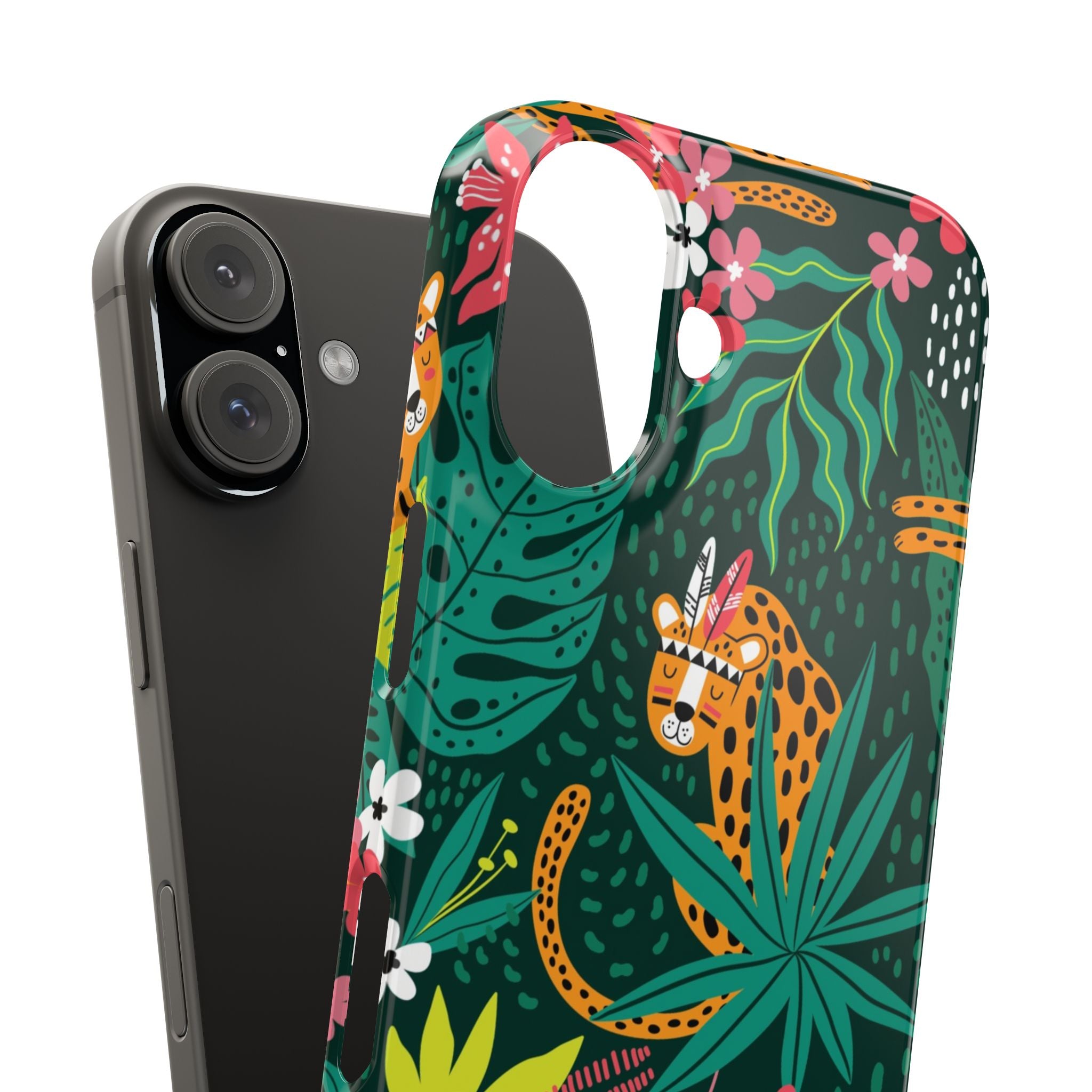 Slim Phone Case — Tropical Jungle Leopard Floral Pattern (Slim Protective Phone Cover)