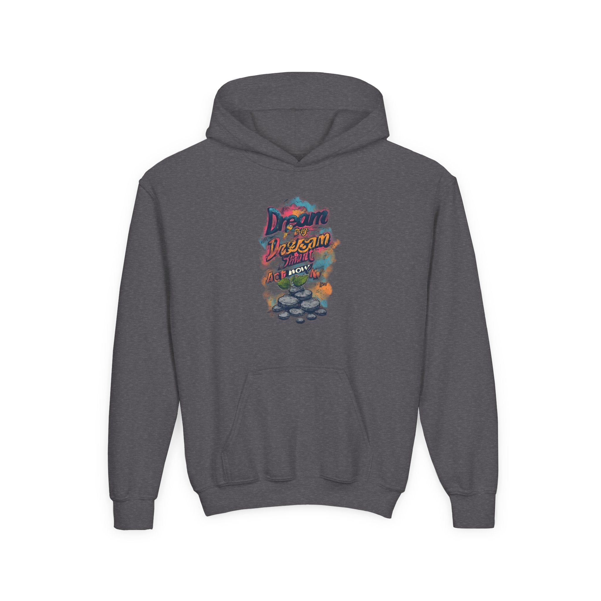 Dream Chasin' Youth Hoodie — Colorful Motivational Graphic Hoodie