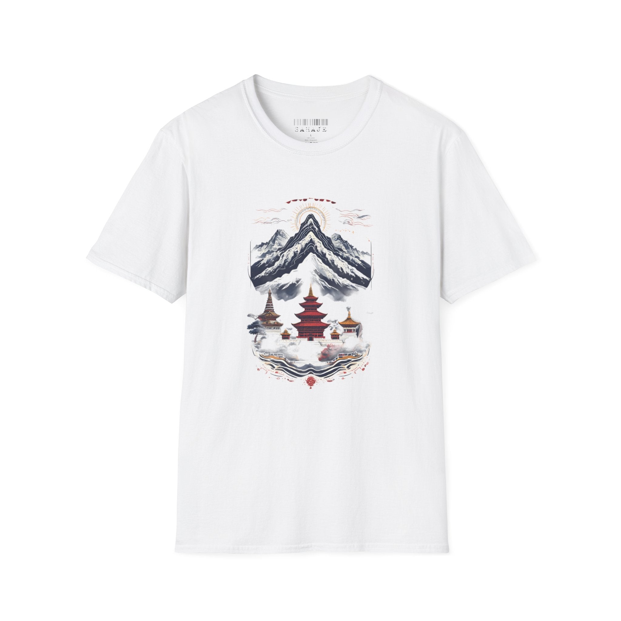 Asian Landscape T-Shirt — Mountain Pagoda Scenic Tee