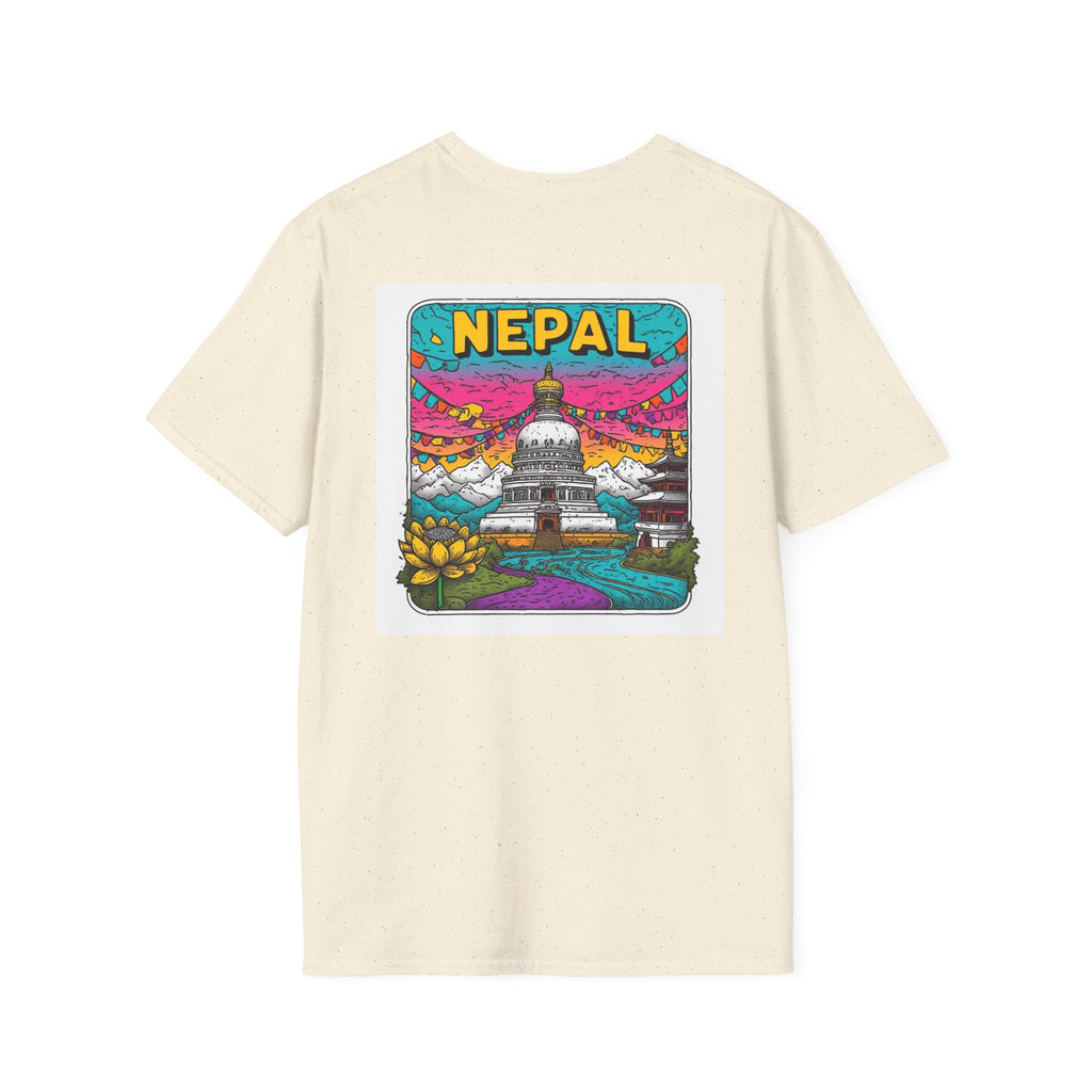 Nepal Graphic T-Shirt — Colorful Stupa Travel Tee
