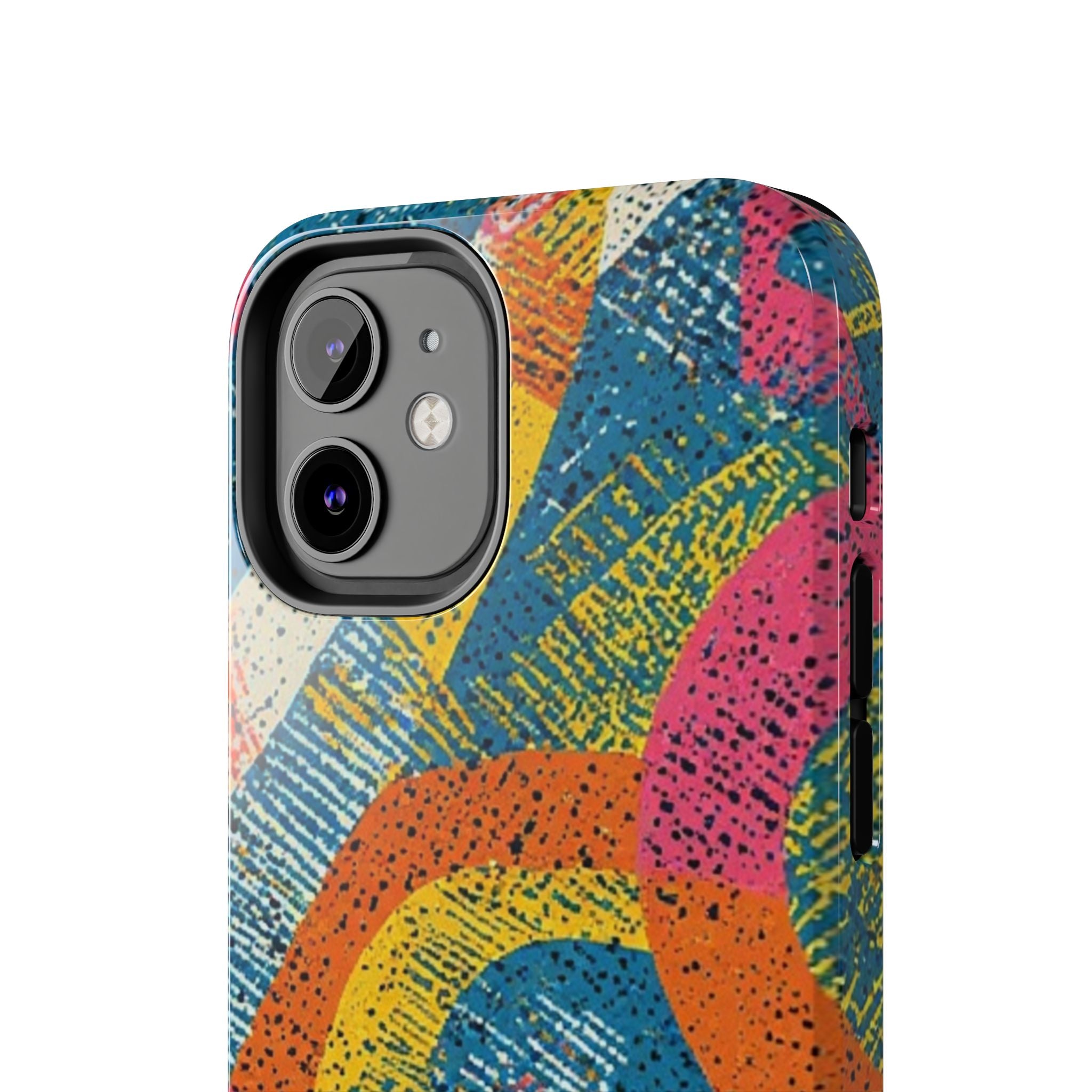 Bold Retro Abstract Tough Phone Case — Colorful Geometric Protective Cover