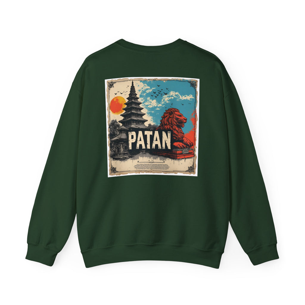 Patan Travel Crewneck Sweatshirt — Vintage Nepal Landmark Graphic