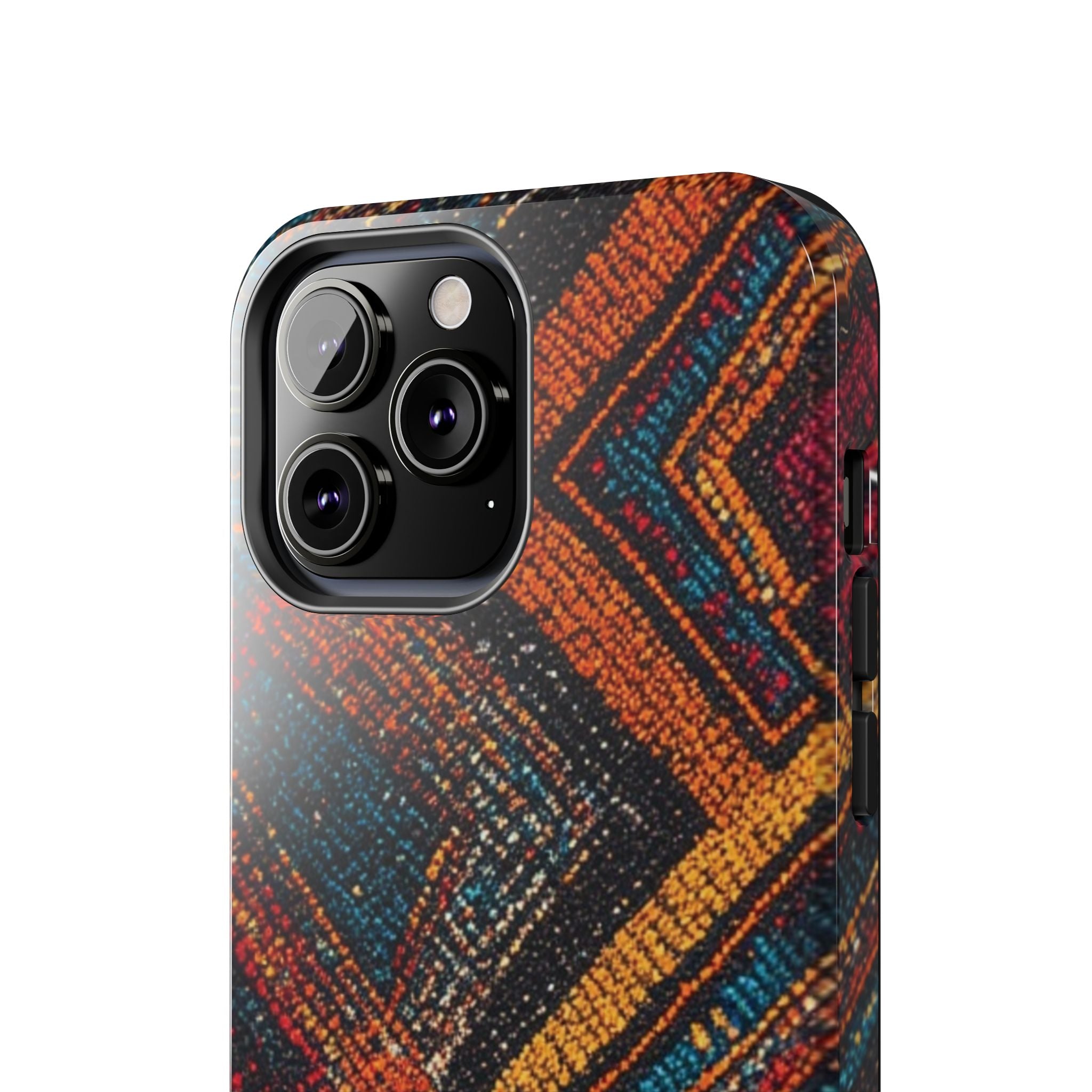 Tough Phone Case — Boho Geometric Rug Pattern, Protective iPhone Cover