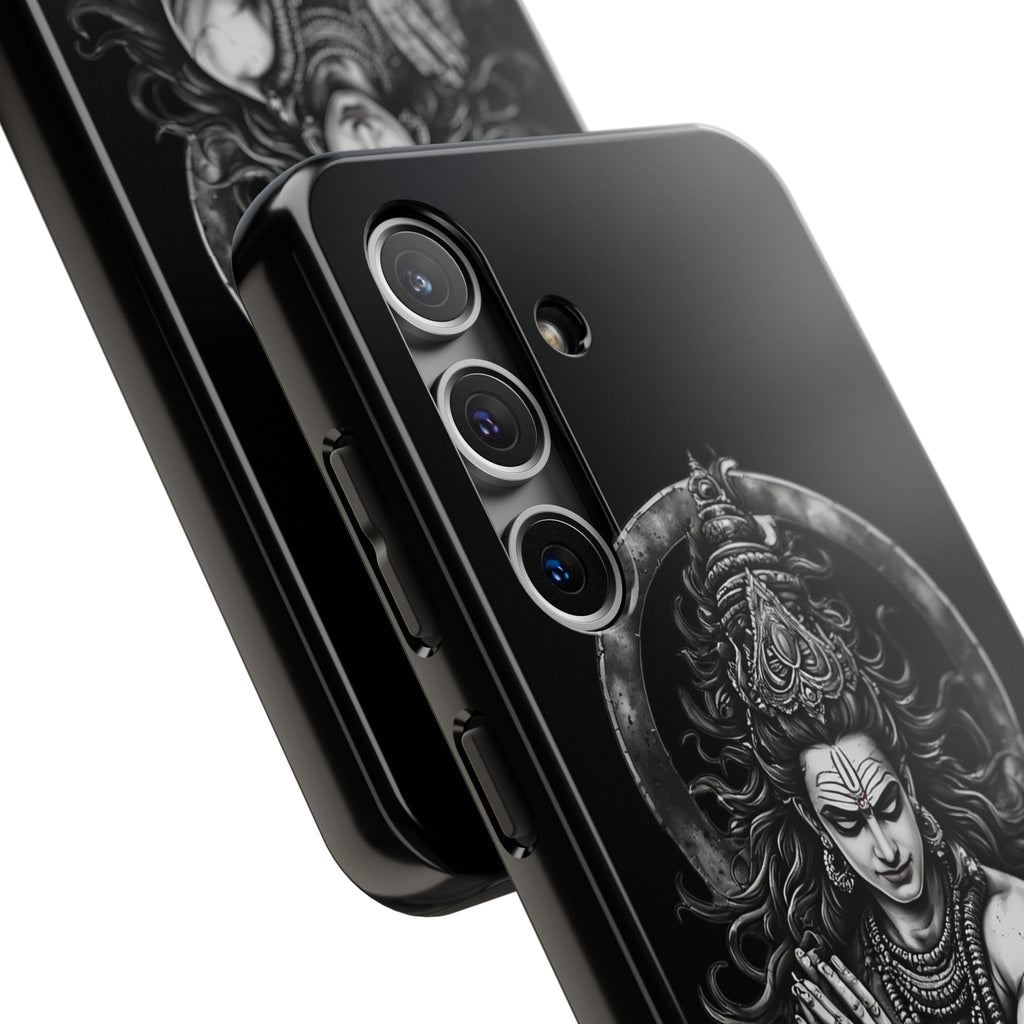 Shiva Tough Phone Case — Black Protective Hindu Deity Design