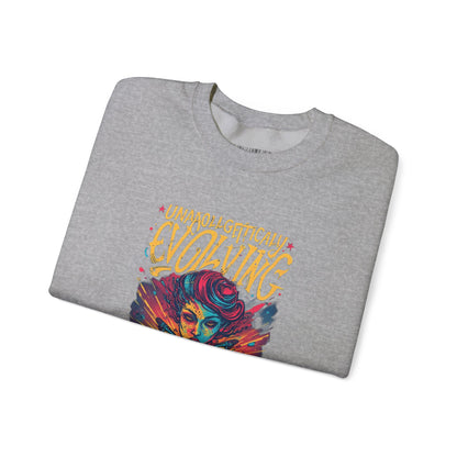 Evolving Butterfly Crewneck Sweatshirt — "Unafraid, Authentically Evolving" Inspirational Pullover