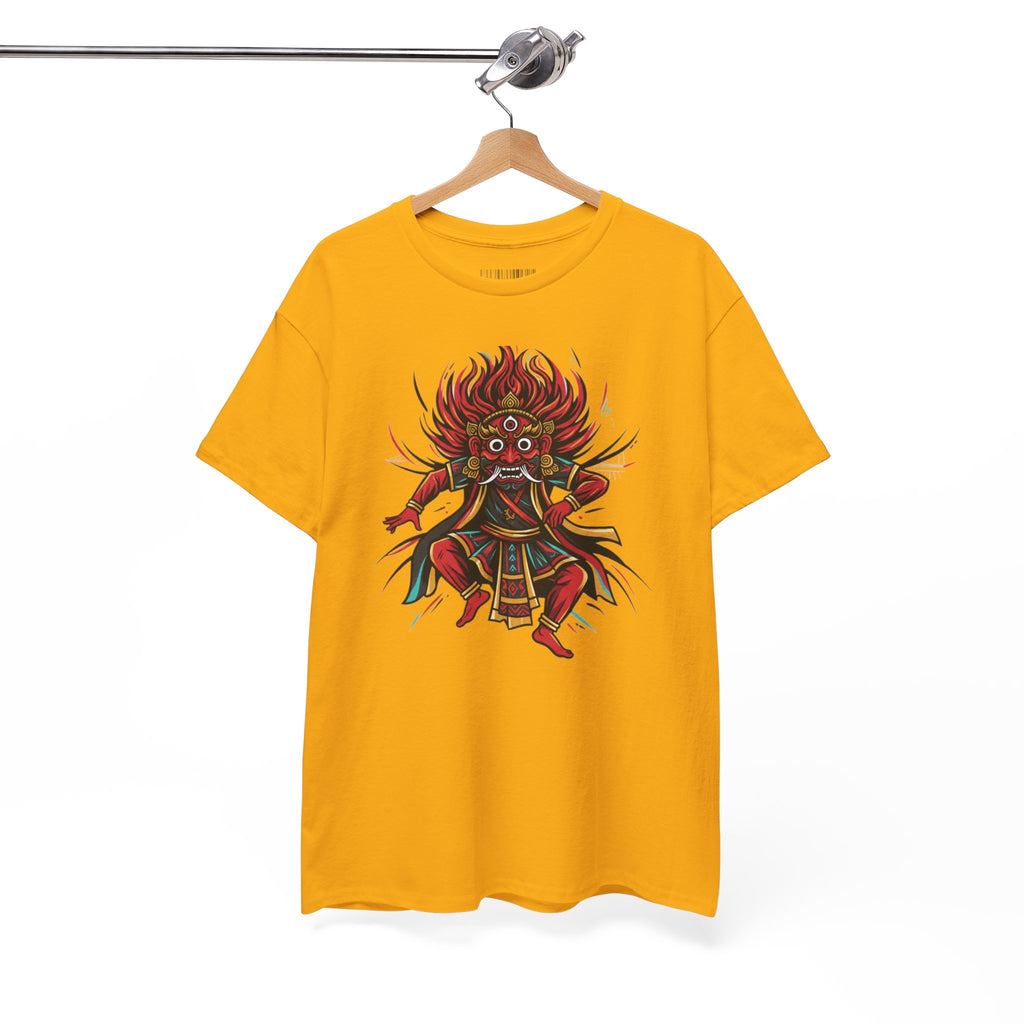 T-Shirt — Fierce Red Oni Demon Graphic Tee (Mythic Japanese Mask Design)