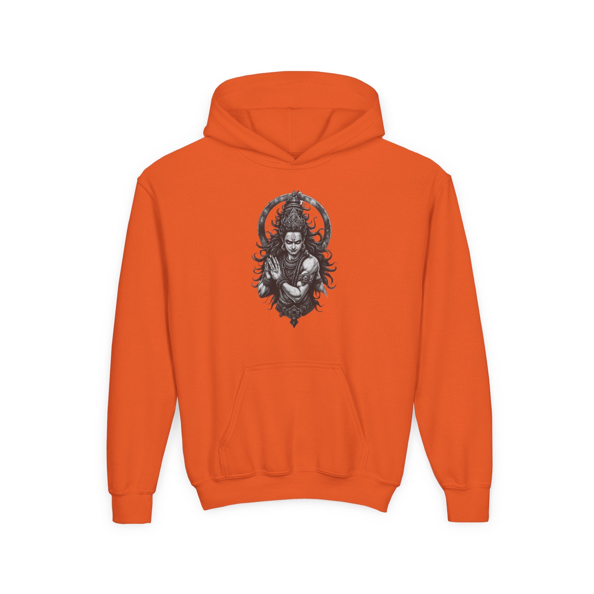 Youth Hoodie with Gothic Goddess Skull Art — Dark Fantasy Graphic Pullover