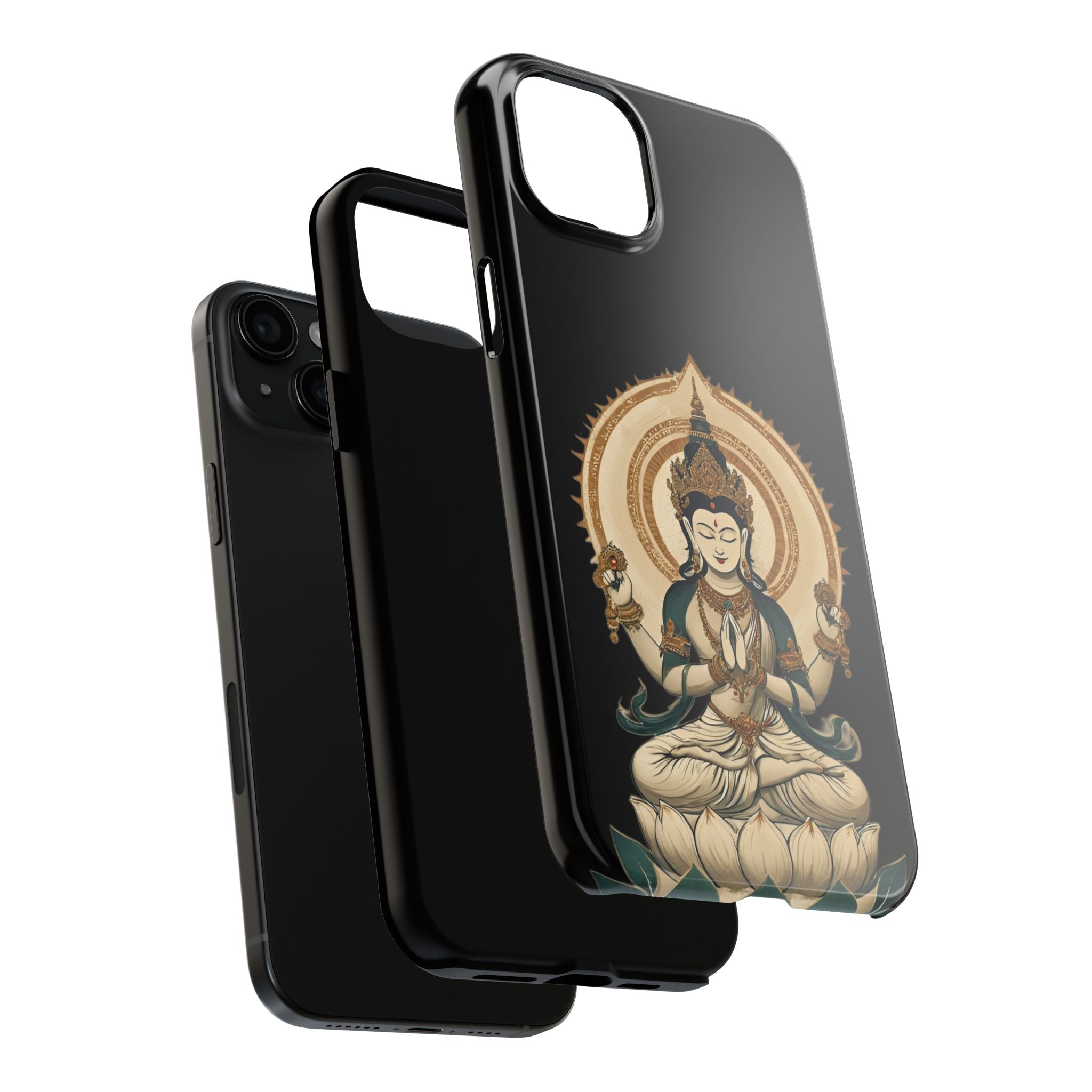 Bodhisattva Lotus Tough Phone Case — Protective Buddhist Meditation Phone Cover