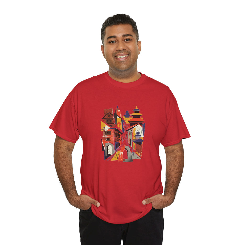 Cityscape Abstract Tee — Colorful Urban Architecture Graphic T‑Shirt