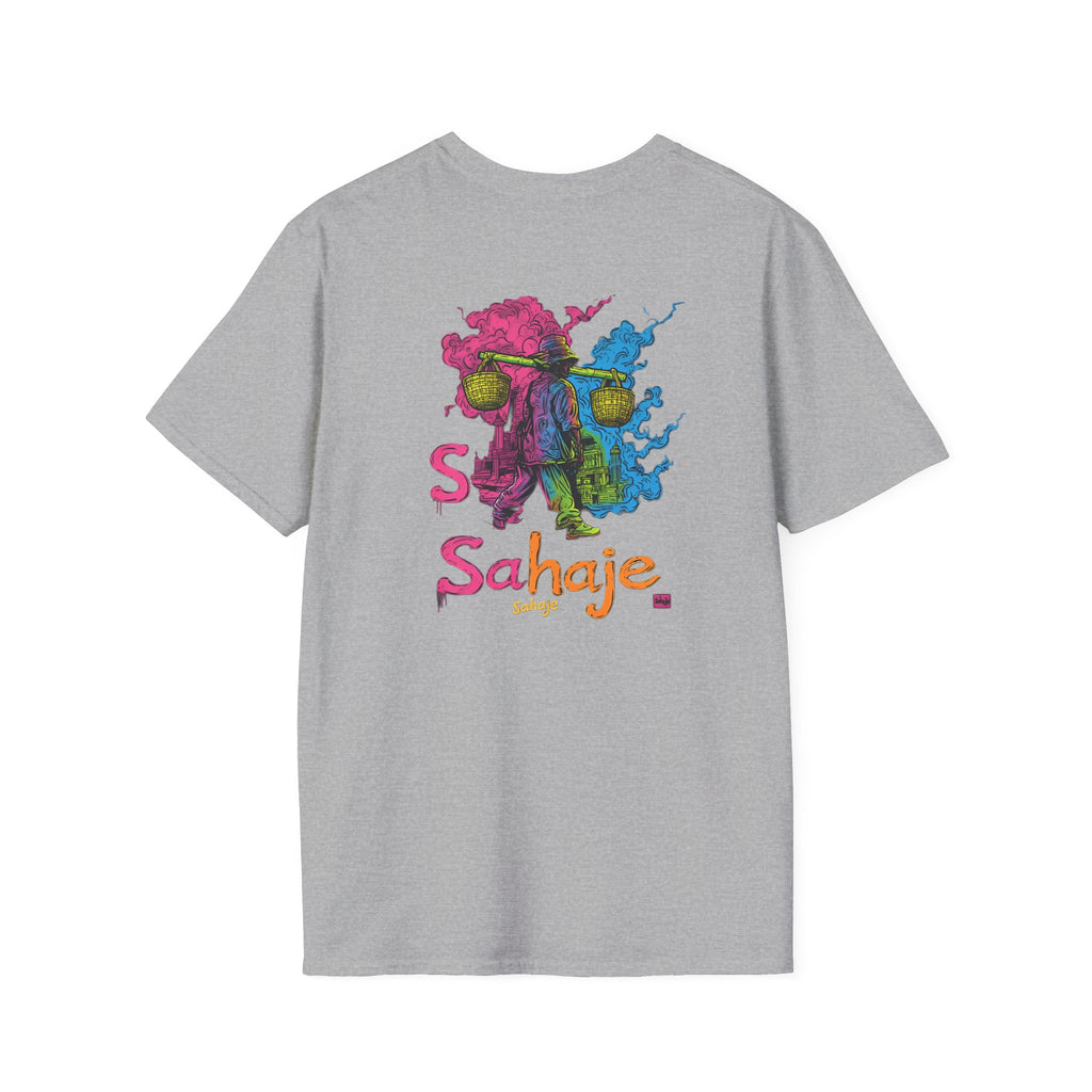 T-Shirt — Colorful Sahaje Skull Back Print