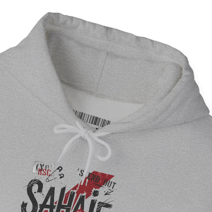 Sahaje Graphic Hoodie – Distressed Vintage Script Pullover