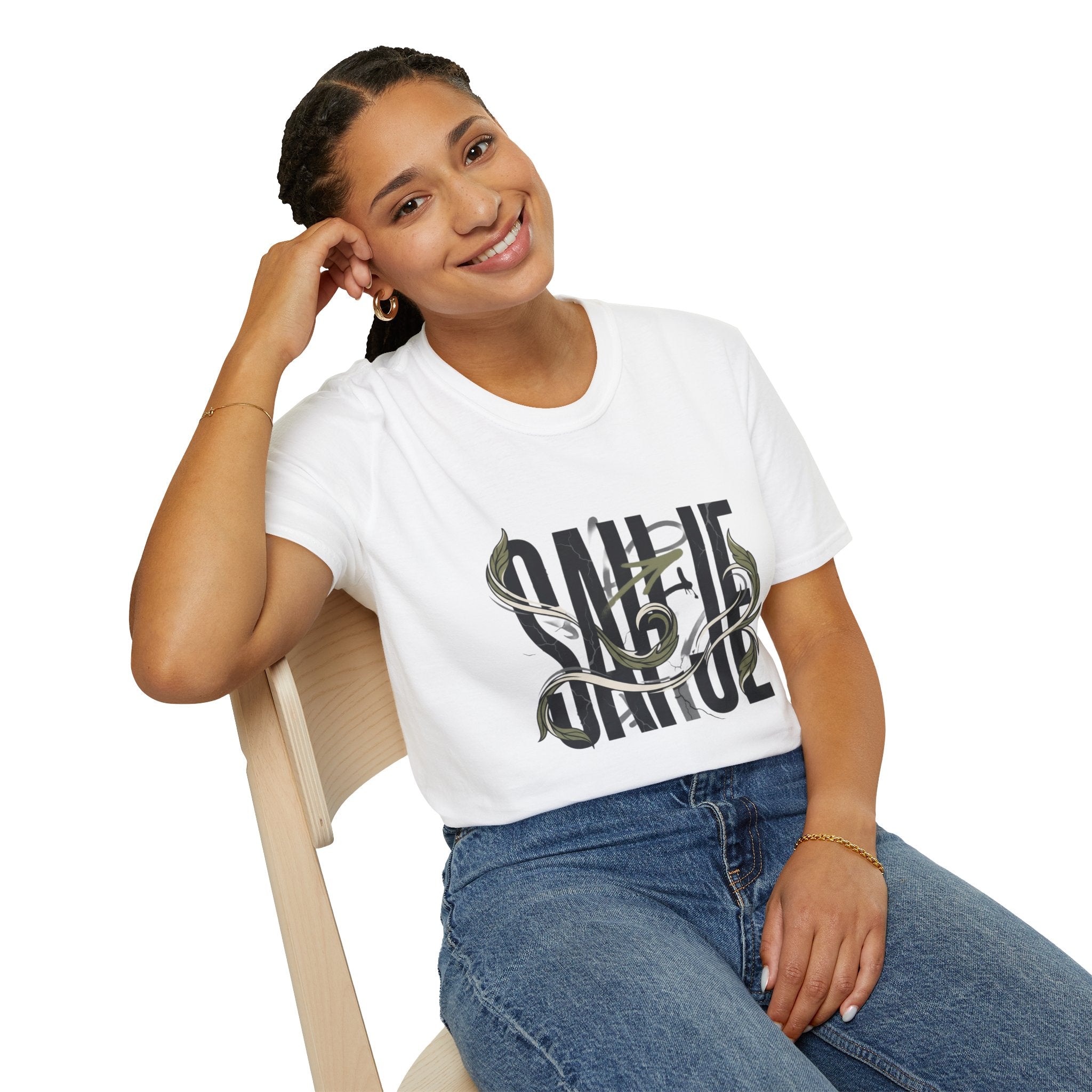 Saurus Graphic T-Shirt — Retro Block Lettering with Snake Illustration