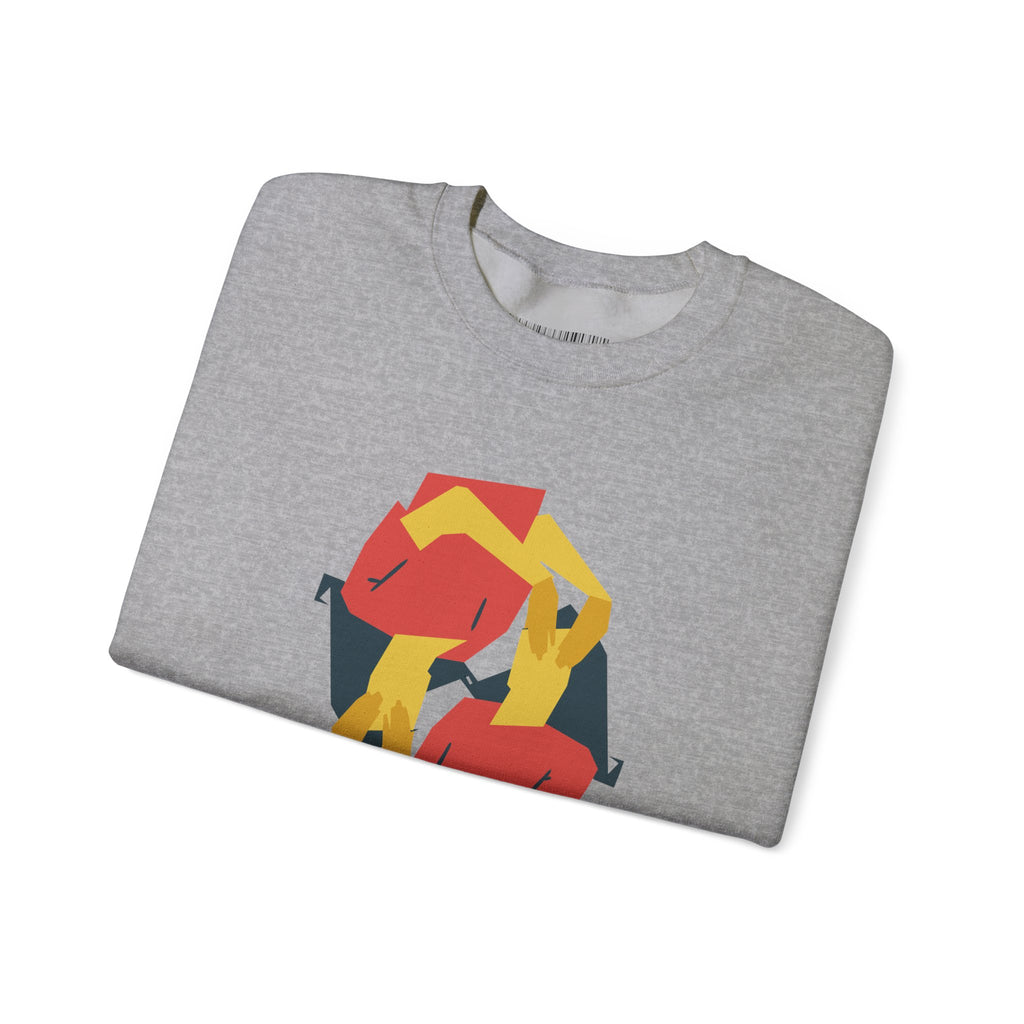 Abstract Flamingo Geometric Crewneck Sweatshirt