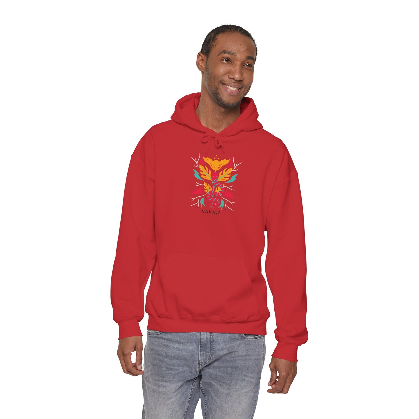 Floral Snake Hoodie — Colorful Serpent & Bloom Graphic Sweatshirt