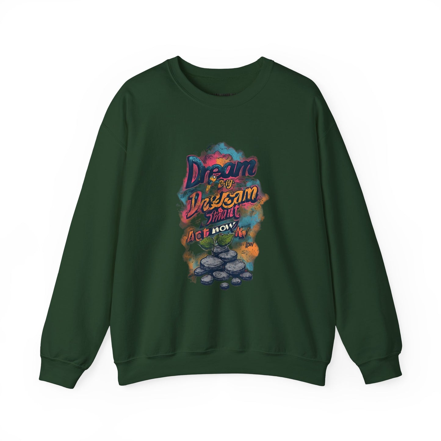 Dream Big Crewneck Sweatshirt — "Dream, Design, Draw" Inspirational Graphic