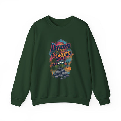 Dream Big Crewneck Sweatshirt — "Dream, Design, Draw" Inspirational Graphic