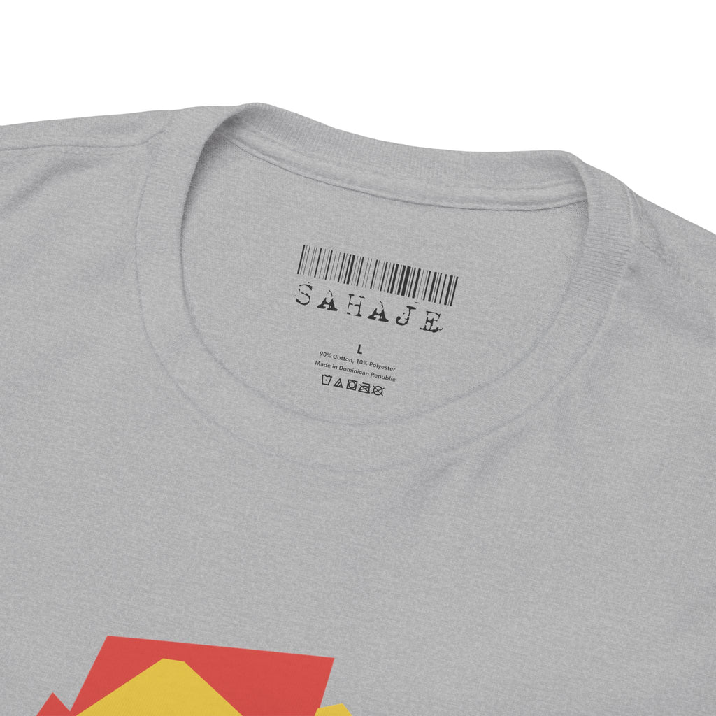 Foxes in Hexagon Graphic Tee — Minimal Geometric Animal Shirt