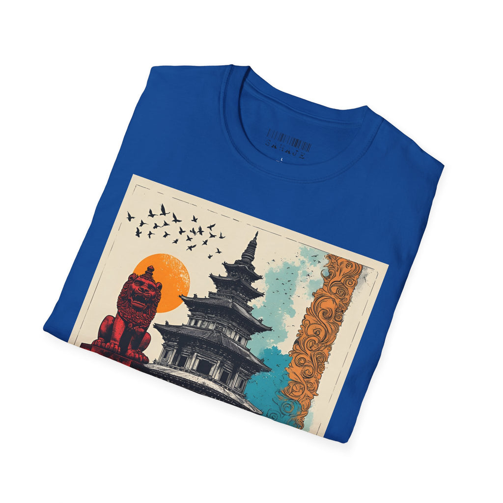 Kathmandu Vintage Travel T-Shirt – Retro Nepal Skyline Graphic Tee, Cultural Tourism Design